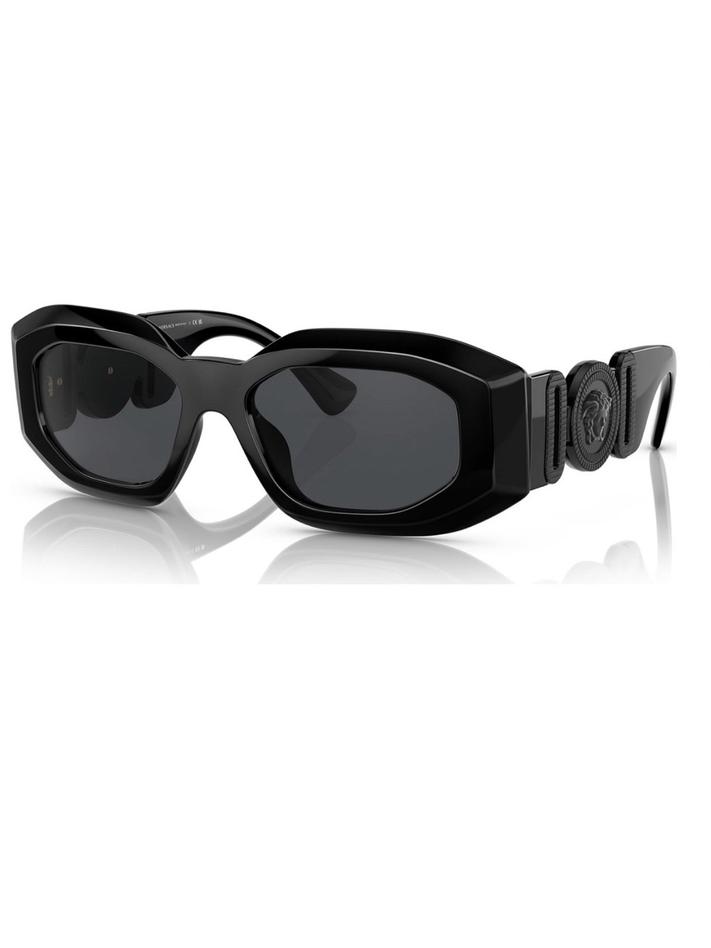 Black UNISEX Fashion Sunglasses with Decorative Side Emblem